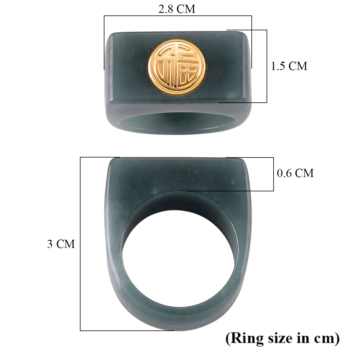 24K Yellow Gold Natural Jade Ring 50.00 Ct. V32531057 6