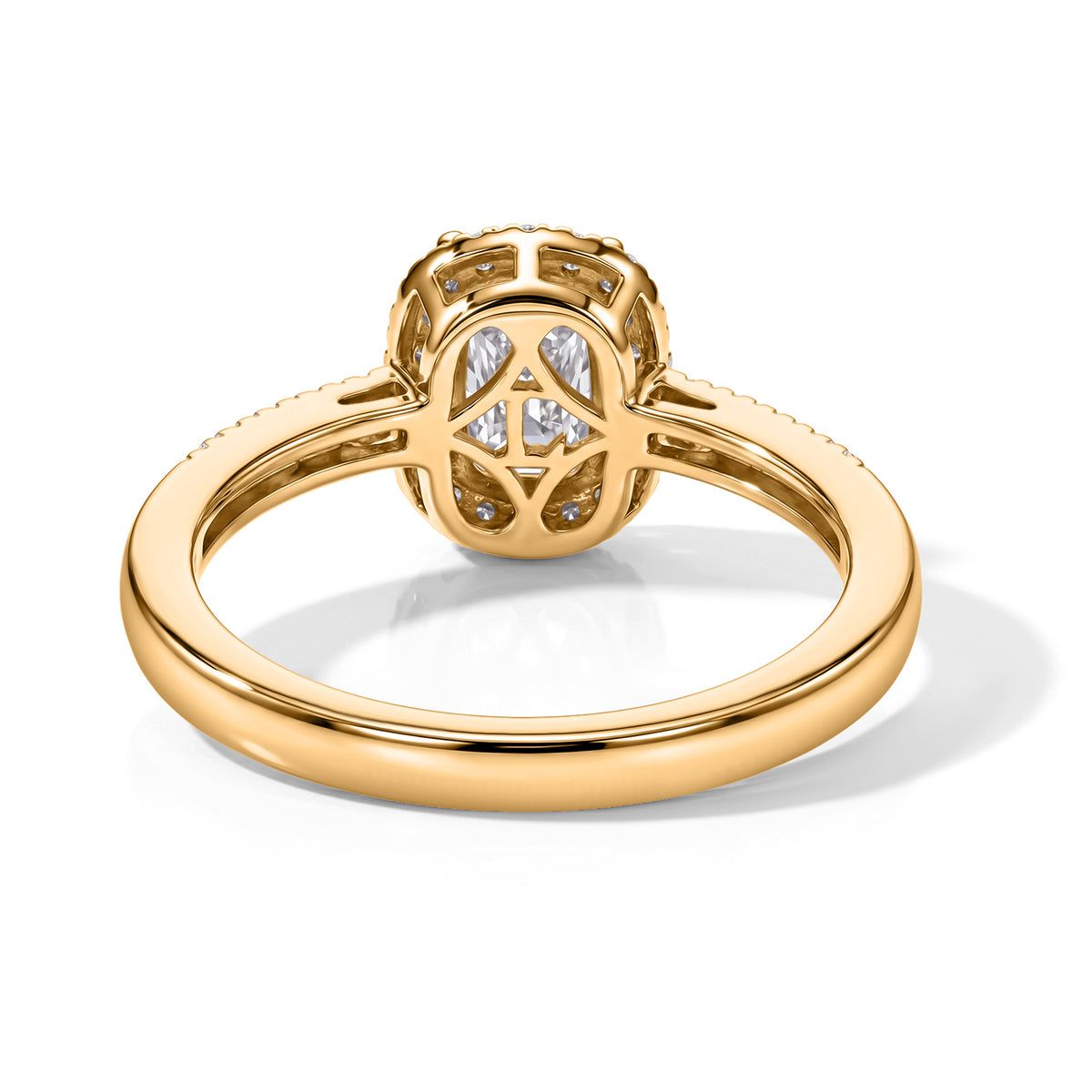 Luxuriant - SGL Certified Lab Grown Diamond (SI/G-H) Halo Ring in 18K Vermeil Yellow Gold Plated Sterling Silver 1.25 Ct. V32697850 5