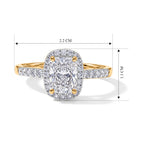 Luxuriant - SGL Certified Lab Grown Diamond (SI/G-H) Halo Ring in 18K Vermeil Yellow Gold Plated Sterling Silver 1.25 Ct._8611313_5