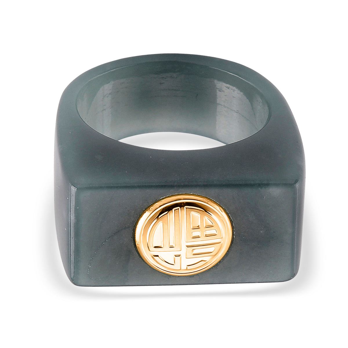 24K Yellow Gold Natural Jade Ring 50.00 Ct. V32517757 0