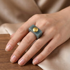24K Yellow Gold Natural Olmec Jade Ring 50.00 Ct._8611331_1