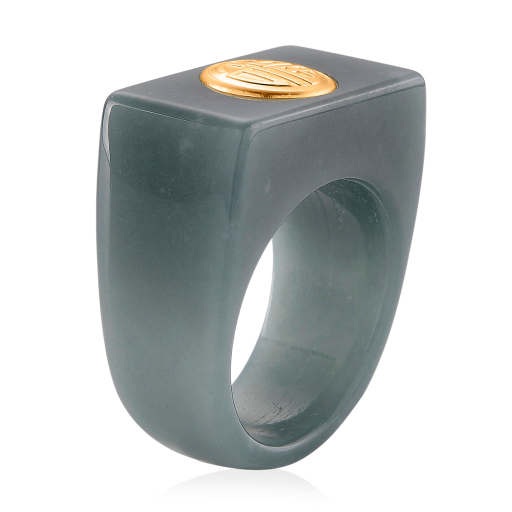 24K Yellow Gold Natural Olmec Jade Ring 50.00 Ct._8611331_3