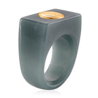 24K Yellow Gold Natural Olmec Jade Ring 50.00 Ct._8611331_3