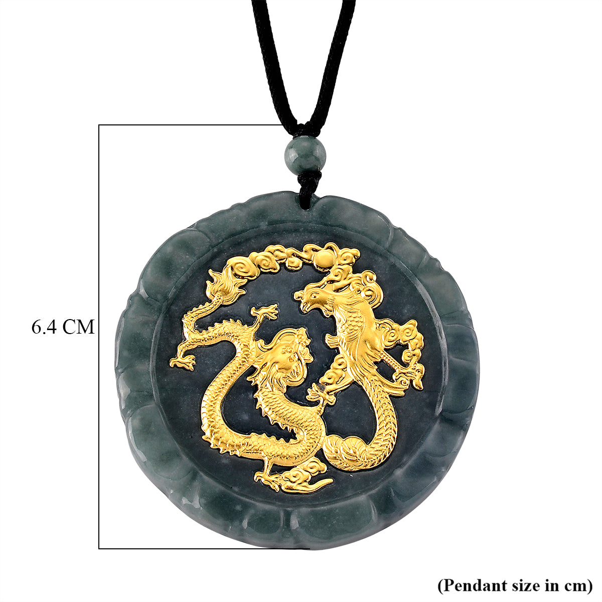 24K Yellow Gold Natural Olmec Jade Adjustable Dragon Necklace (Size - 28) 145.00 Ct. 8611335 7