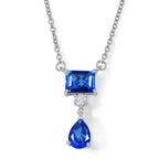 D'Joy - Ceylon Color Quartz & White Topaz Drop Necklace (Size - 20) in Platinum Overlay Sterling Silver 3.00 Ct._8611371