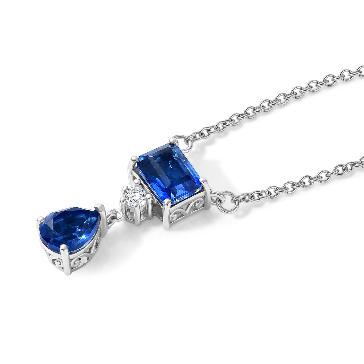 D'Joy Ceylon Colour Quartz and White Topaz Necklace V32513658 2