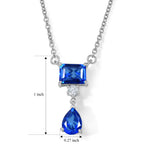 D'Joy - Ceylon Color Quartz & White Topaz Drop Necklace (Size - 20) in Platinum Overlay Sterling Silver 3.00 Ct._8611371_4