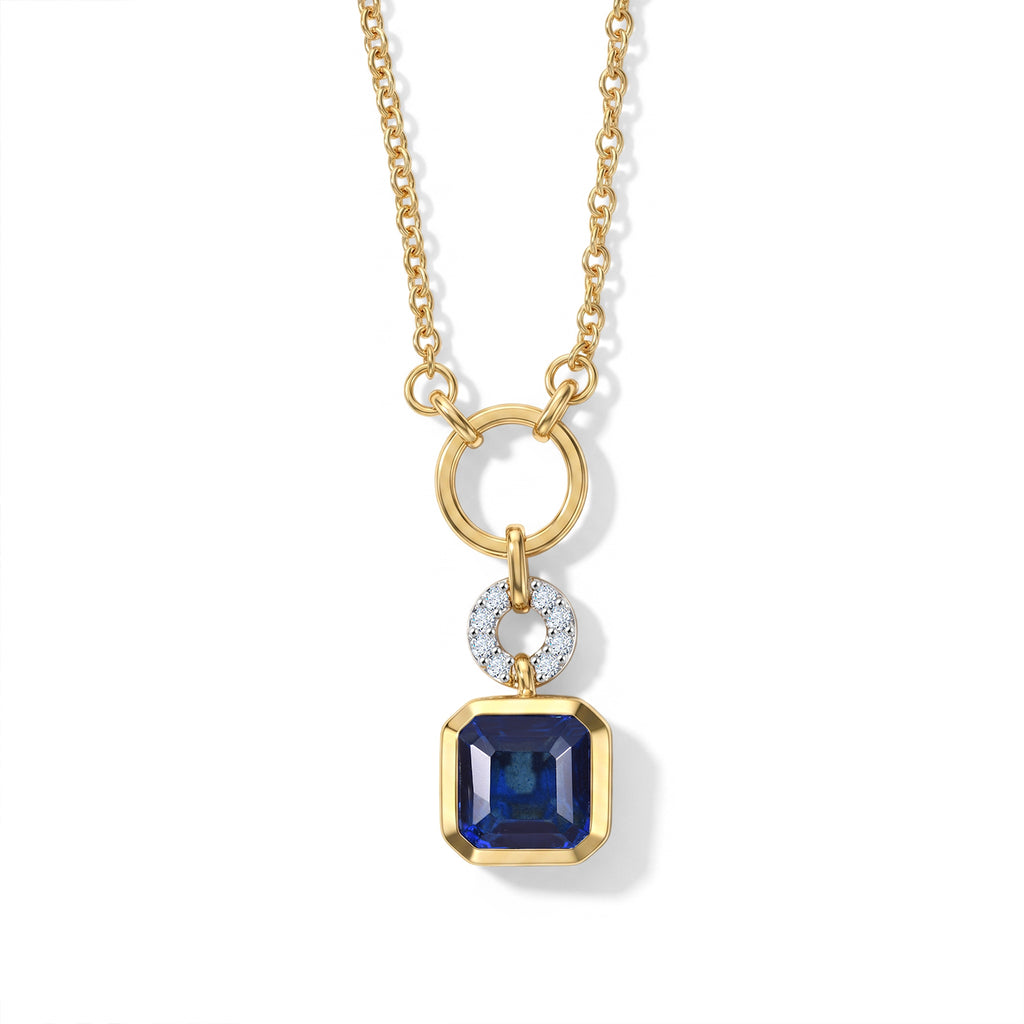 D'Joy - Ceylon Color Quartz & White Zircon Toggle Drop Necklace (Size - 20) in Yellow Gold Plated Sterling Silver 2.94 Ct._8611372