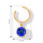 D'Joy - Ceylon Color Quartz & White Zircon Dangling Earring with Push Post in Yellow Gold Plated Sterling Silver 3.13 Ct._8611373_4