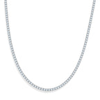 D'Joy - GRA Certified (D-VVS1) Moissanite Tennis Necklace (Size - 20) in Rhodium Overlay Sterling Silver 25.30 Ct, Silver Wt. 20.55 Gms_8611518