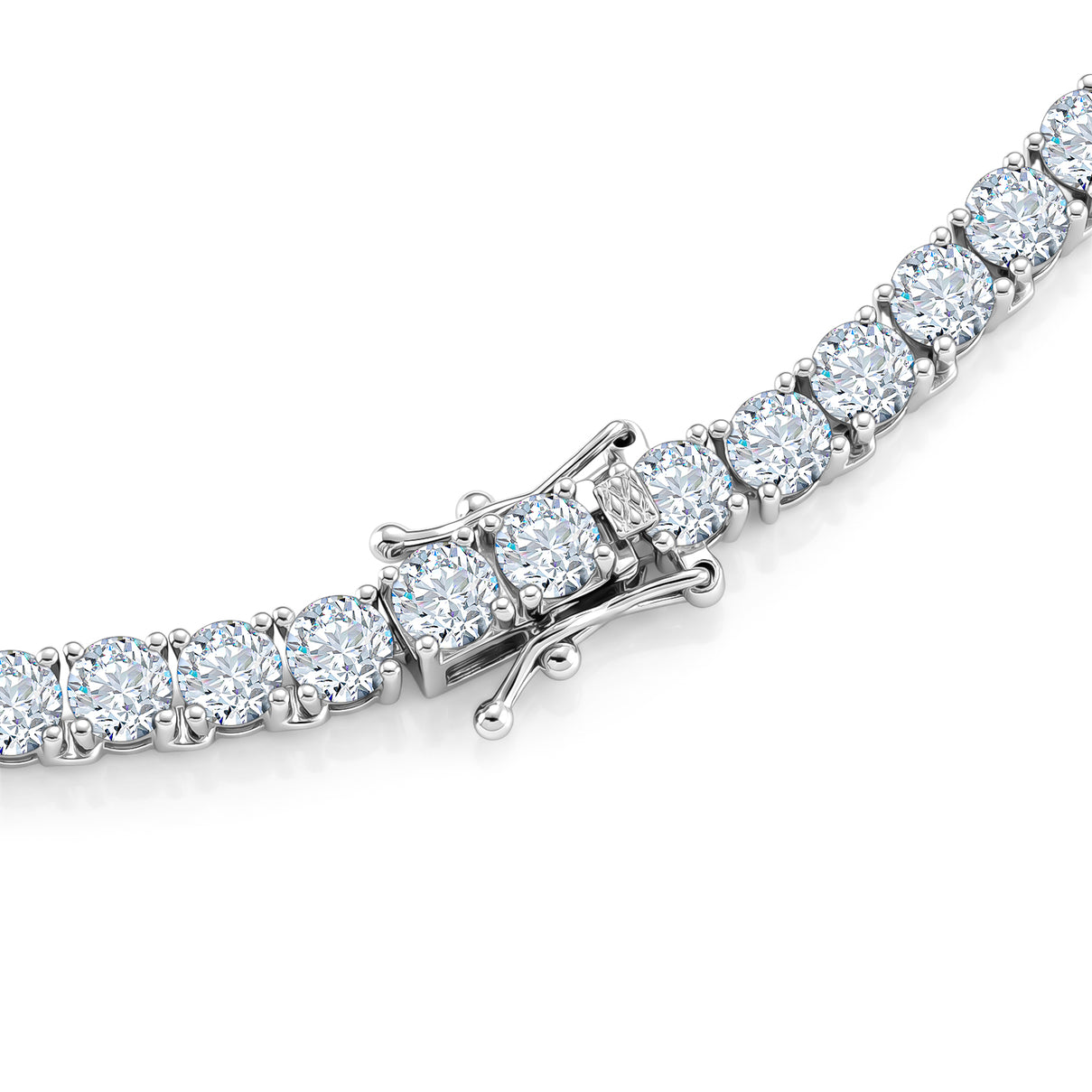 D'Joy - GRA Certified (D-VVS1) Moissanite Tennis Necklace (Size - 20) in Rhodium Overlay Sterling Silver 25.30 Ct, Silver Wt. 20.55 Gms 8611518 4