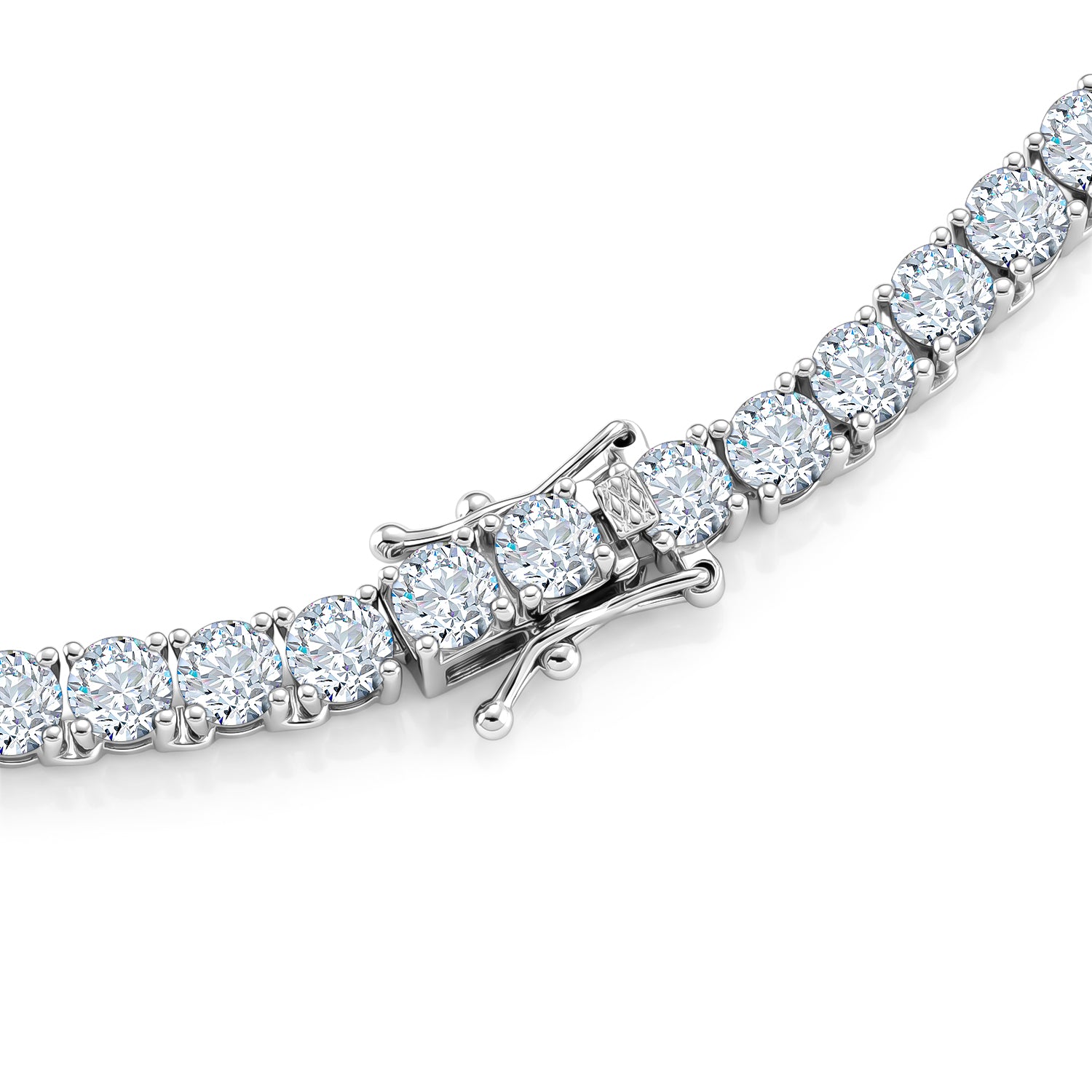 D'Joy - GRA Certified (D-VVS1) Moissanite Tennis Necklace (Size - 20) in Rhodium Overlay Sterling Silver 25.30 Ct, Silver Wt. 20.55 Gms 8611518 4