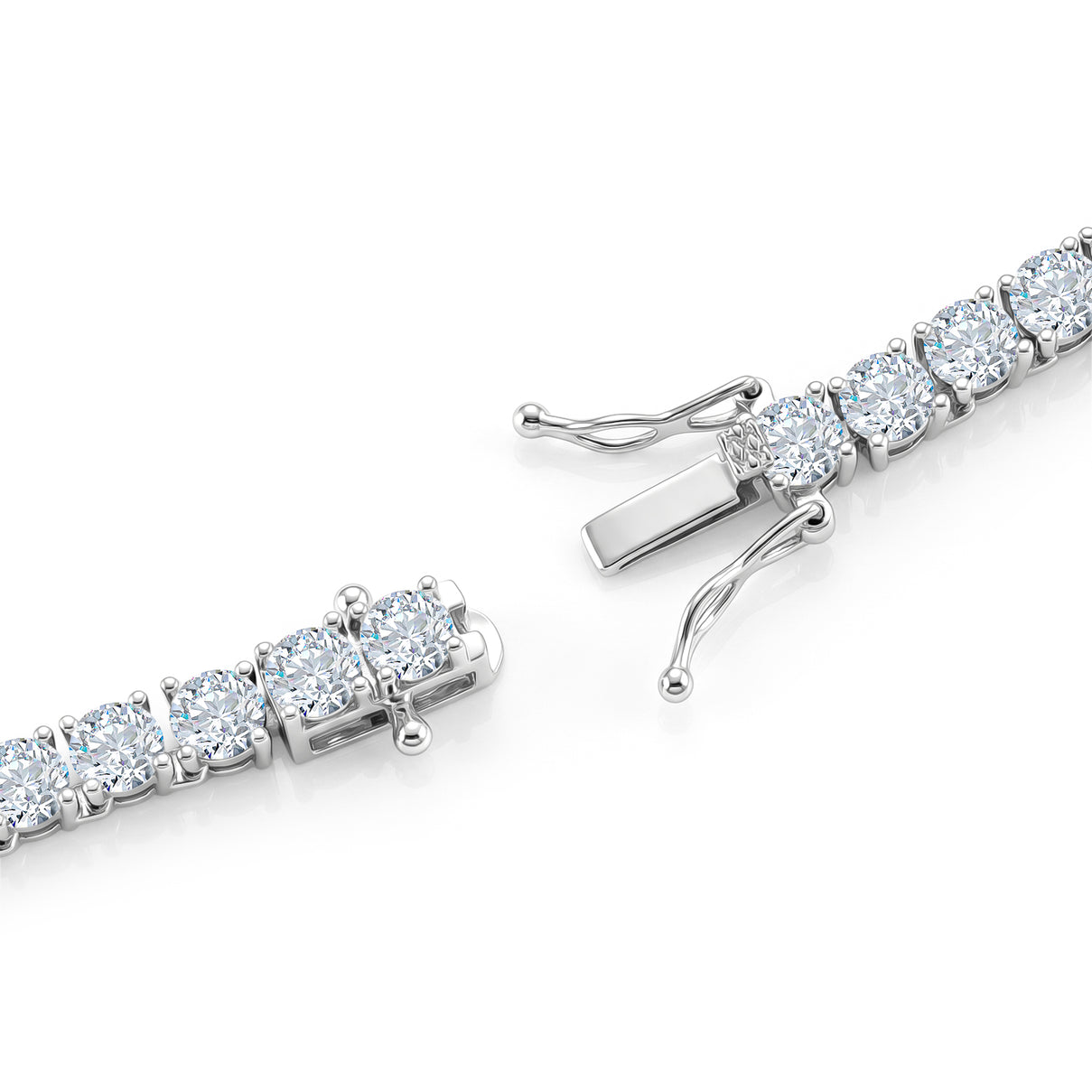D'Joy - GRA Certified (D-VVS1) Moissanite Tennis Necklace (Size - 20) in Rhodium Overlay Sterling Silver 25.30 Ct, Silver Wt. 20.55 Gms 8611518 5