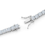 D'Joy - GRA Certified (D-VVS1) Moissanite Tennis Necklace (Size - 20) in Rhodium Overlay Sterling Silver 25.30 Ct, Silver Wt. 20.55 Gms_8611518_4