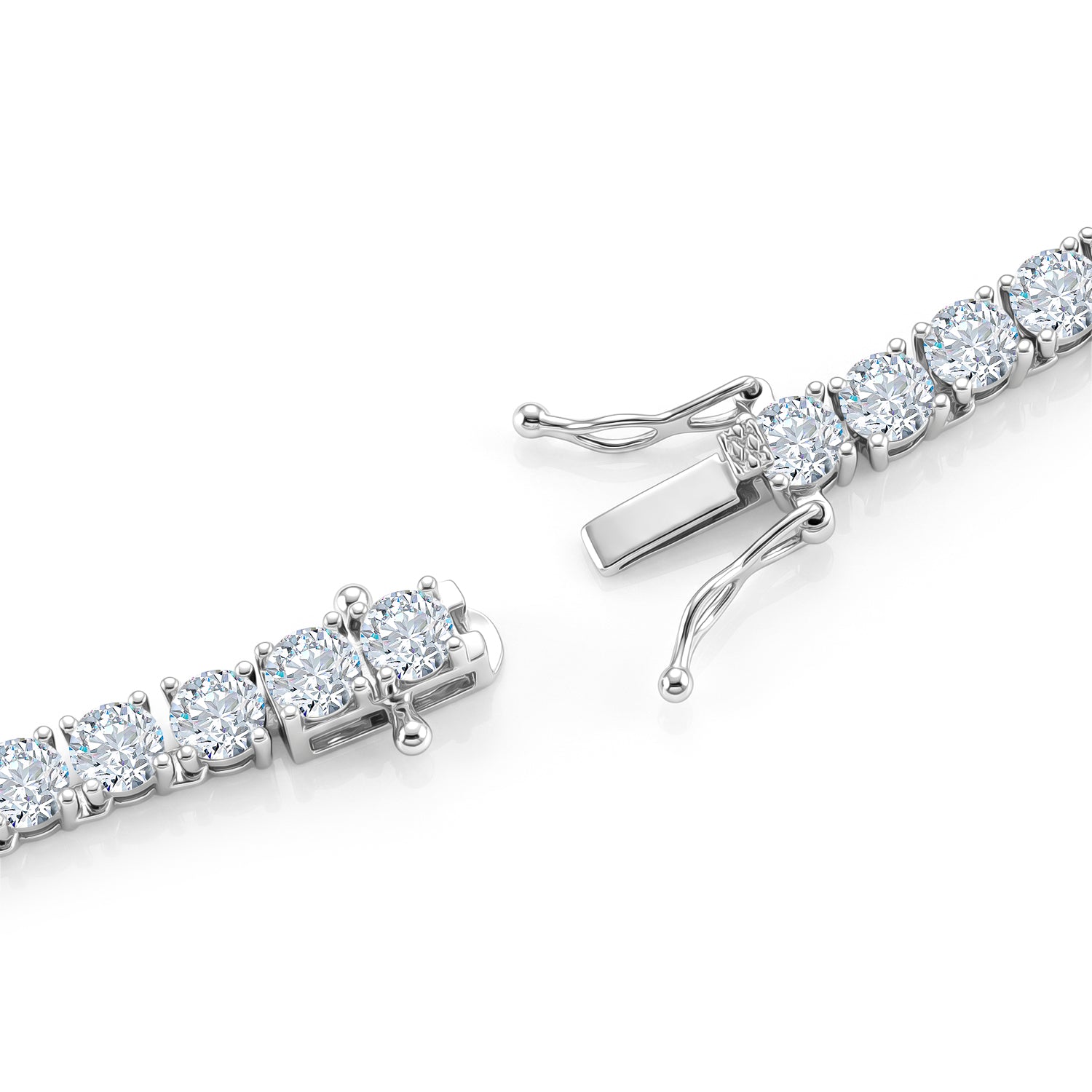 D'Joy - GRA Certified (D-VVS1) Moissanite Tennis Necklace (Size - 20) in Rhodium Overlay Sterling Silver 25.30 Ct, Silver Wt. 20.55 Gms 8611518 5