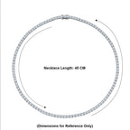 D'Joy - GRA Certified (D-VVS1) Moissanite Tennis Necklace (Size - 20) in Rhodium Overlay Sterling Silver 25.30 Ct, Silver Wt. 20.55 Gms_8611518_5