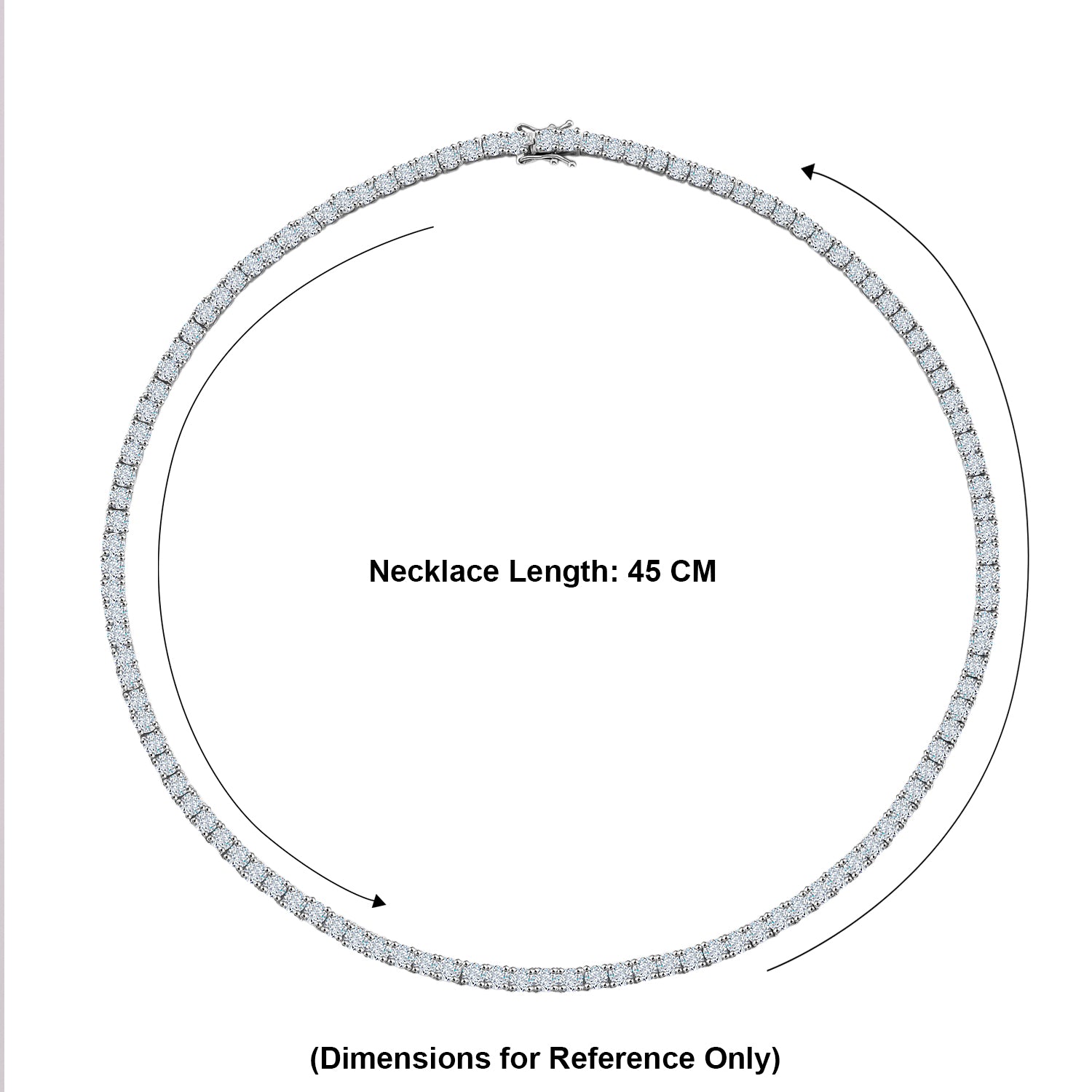D'Joy - GRA Certified (D-VVS1) Moissanite Tennis Necklace (Size - 20) in Rhodium Overlay Sterling Silver 25.30 Ct, Silver Wt. 20.55 Gms 8611518 6