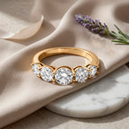 D'Joy - GRA Certified Moissanite 5 Stone Ring in Yellow Gold Plated Sterling Silver 2.16 Ct._8611548_2