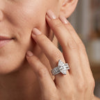 D'Joy - GRA Certified (D-VVS1) MARQUISE Moissanite Ring in Rhodium Overlay Sterling Silver 5.73 Ct._8611727_1