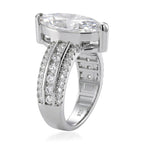 D'Joy - GRA Certified (D-VVS1) MARQUISE Moissanite Ring in Rhodium Overlay Sterling Silver 5.73 Ct._8611727_3
