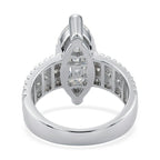 D'Joy - GRA Certified (D-VVS1) MARQUISE Moissanite Ring in Rhodium Overlay Sterling Silver 5.73 Ct._8611727_4