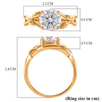 D'Joy - GRA Certified Moissanite Solitaire Twisted Ring in Yellow Gold Plated Sterling Silver 1.90 Ct._8611794_5