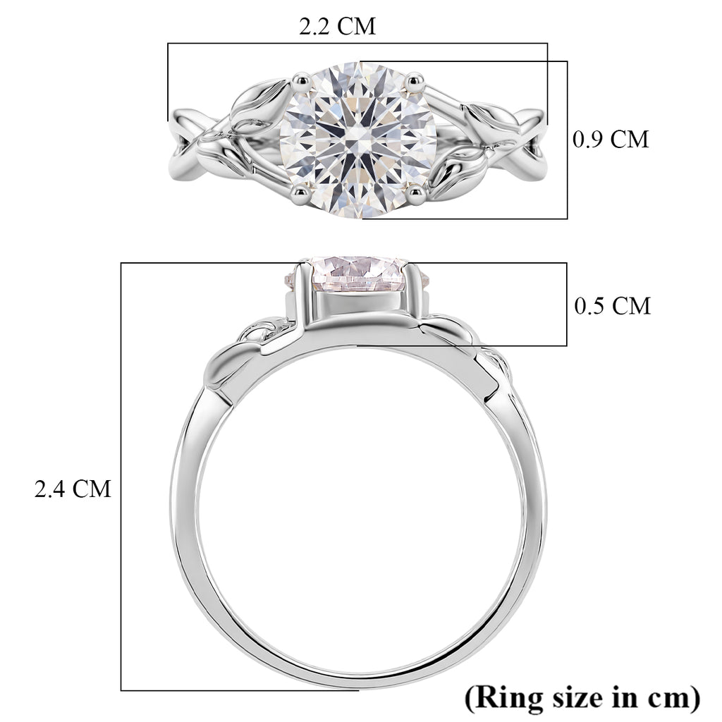 D'Joy - GRA Certified (D-VVS1) Moissanite Solitaire Twisted Ring in Rhodium Overlay Sterling Silver 1.90 Ct._8611816_5