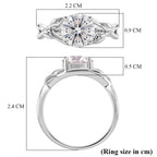 D'Joy - GRA Certified (D-VVS1) Moissanite Solitaire Twisted Ring in Rhodium Overlay Sterling Silver 1.90 Ct._8611816_5