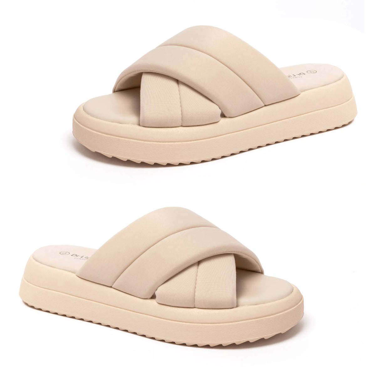 Dr. Lightfoot Crossover Padded Wide Foot Wedge Sandals (Size 3) - Cream 8611913 0