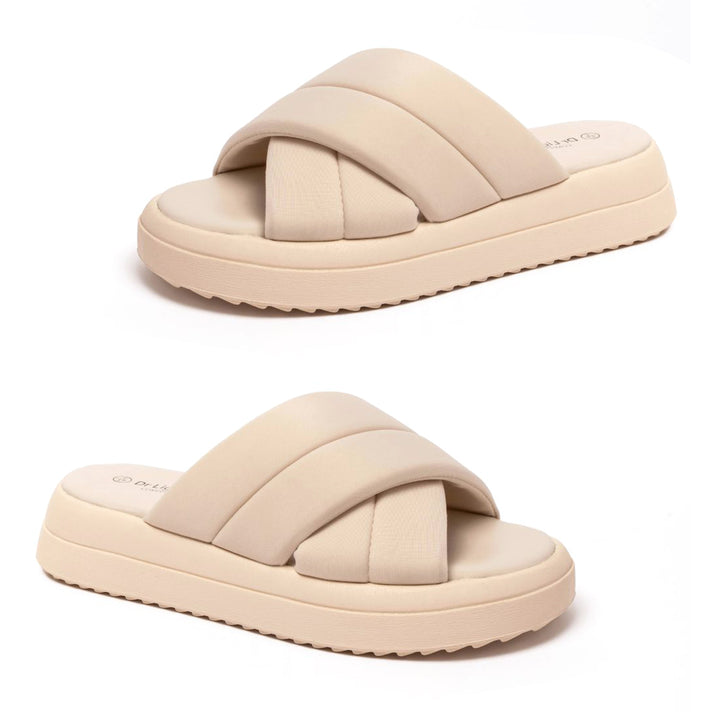 Dr. Lightfoot Crossover Padded Wide Foot Wedge Sandals (Size 3) - Cream 8611913 1