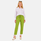Pure And Natural Relaxed Fit Trousers with 27 Inche Tailored Inside Leg (Size M/L, 14 to 16) - Green_8612000