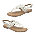 Ravel Womens Roxby Macrame Detailing T-Bar Flat Sandal (Size 5) - White_8612022