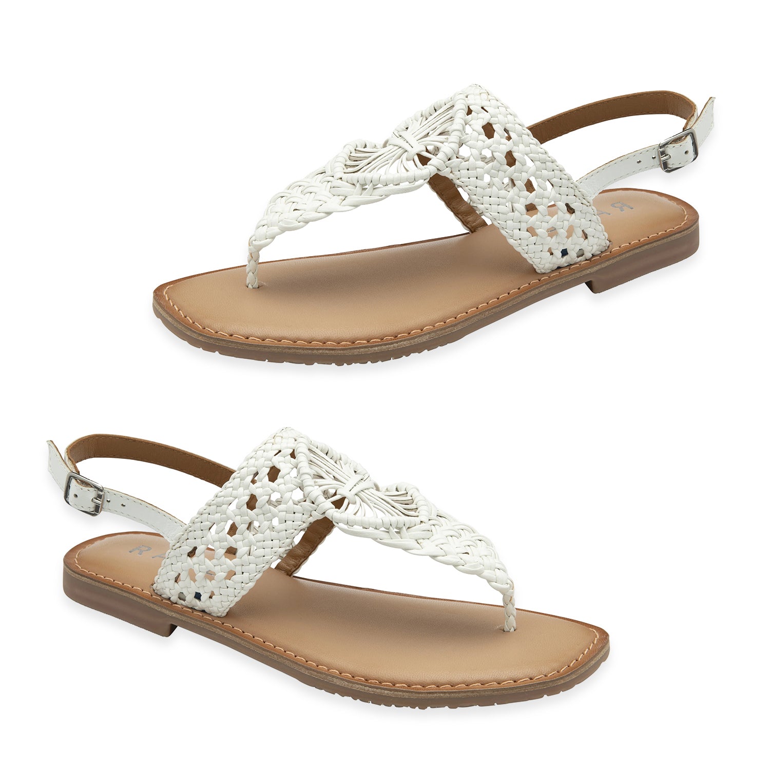 Ravel Womens Roxby Macrame Detailing T-Bar Flat Sandal (Size 8) - White V32512269 0