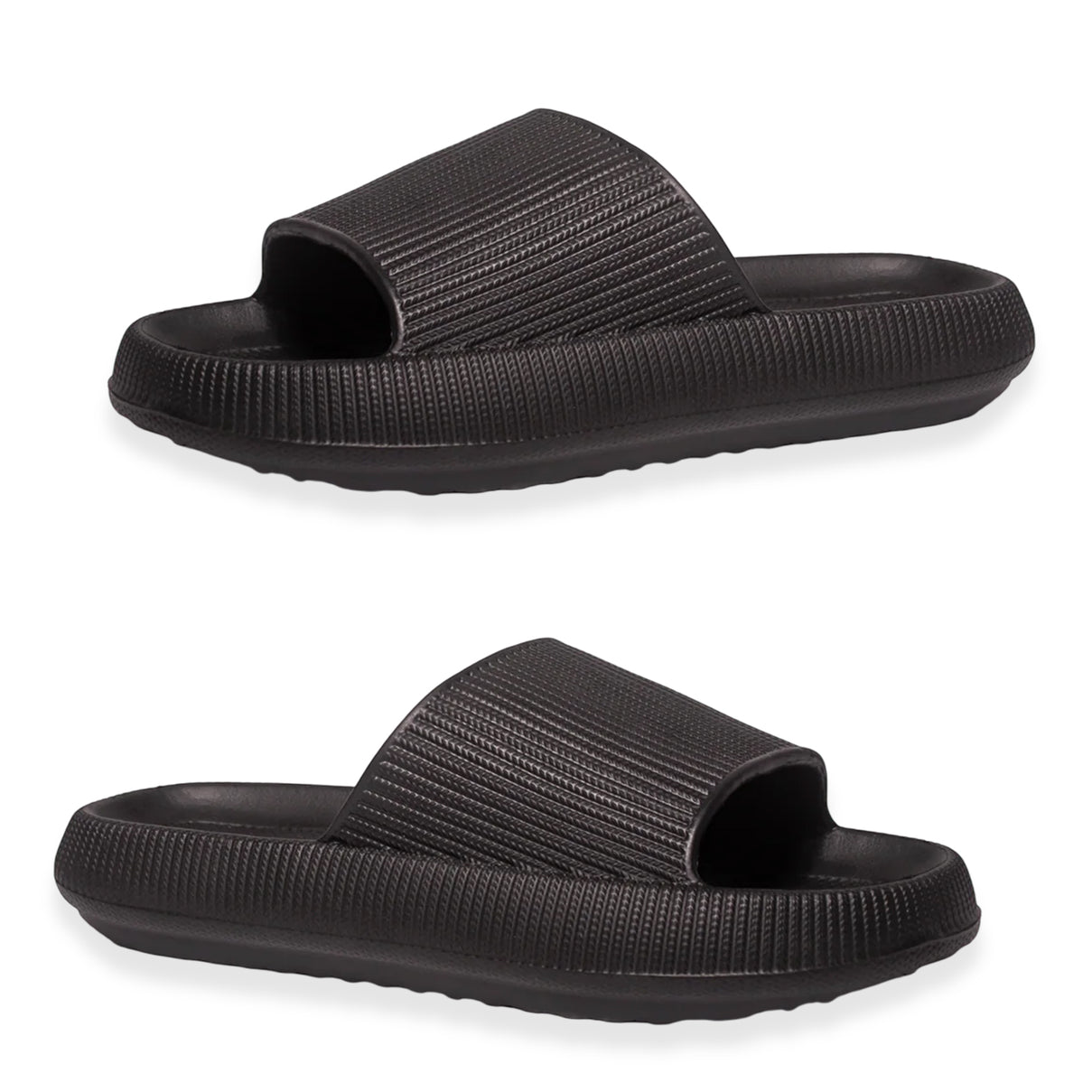 Kendal Womens Thick Chunky Sole Cloud Slides (Size Medium- UK 5-6) - Black V32490488 0