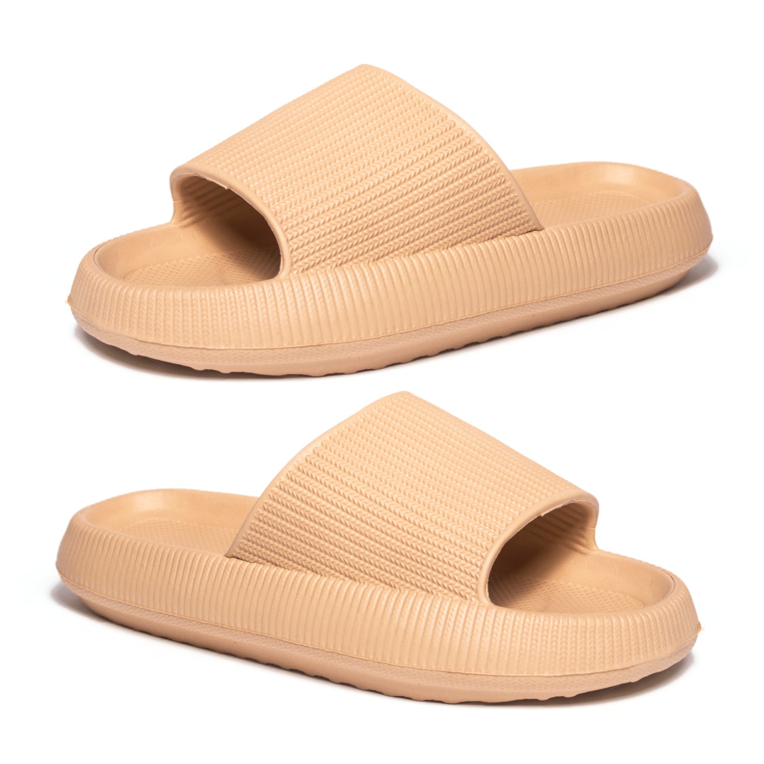 Kendal Womens Thick Chunky Sole Cloud Slides (Size Large 7-8) - Beige V32514274 0