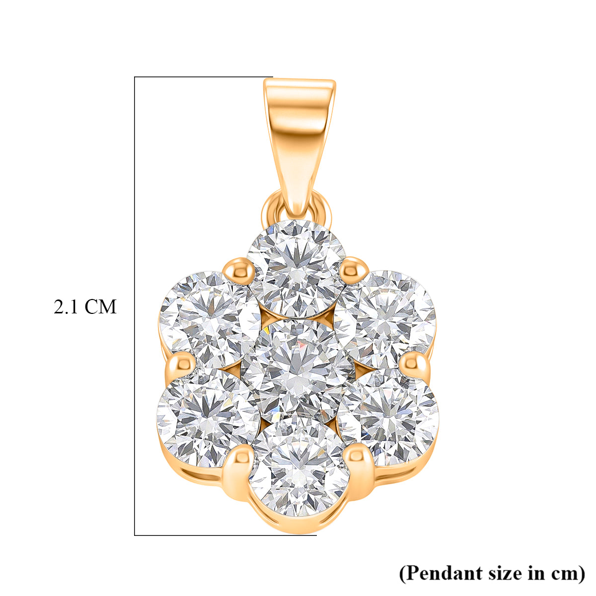 D'Joy - GRA Certified (D-VVS1) Moissanite Pressure Set Pendant in Yellow Gold Plated Sterling Silver 2.30 Ct. V32527275 6