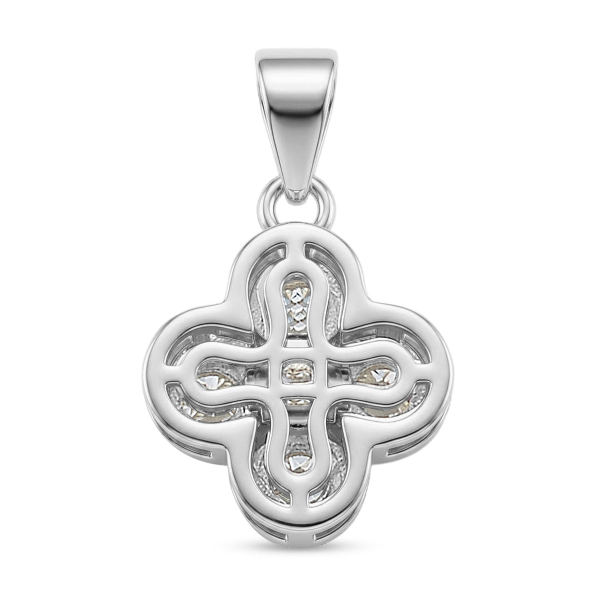 D'Joy - GRA Certified (D-VVS1) Moissanite Pendant in Rhodium Overlay Sterling Silver 8612145 5