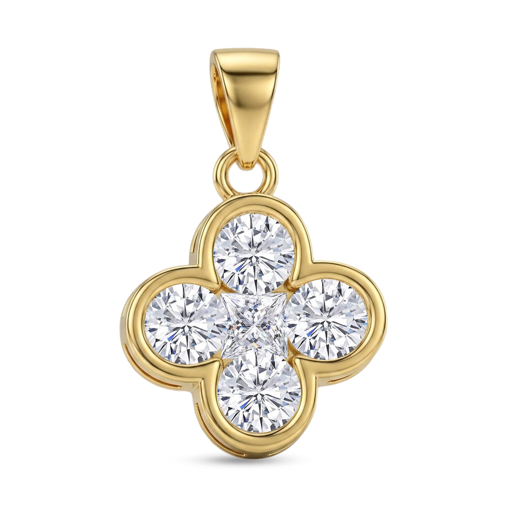 D'Joy - GRA Certified (D-VVS1) Moissanite Pendant in Yellow Gold Plated Sterling Silver_8612147