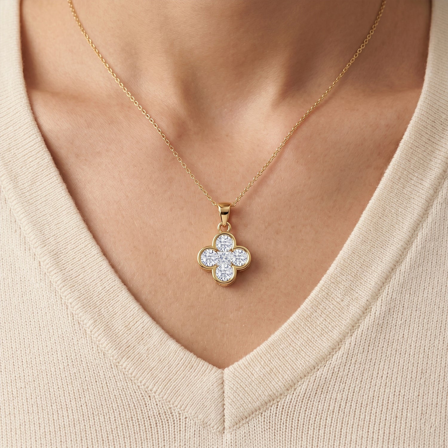 D'Joy - GRA Certified (D-VVS1) Moissanite Pendant in Yellow Gold Plated Sterling Silver V32513509 2
