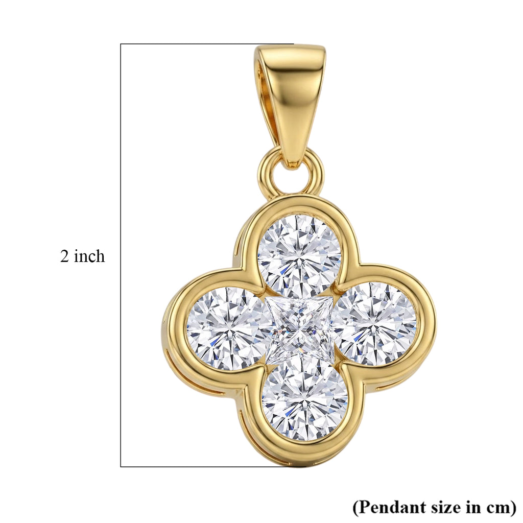 D'Joy - GRA Certified (D-VVS1) Moissanite Pendant in Yellow Gold Plated Sterling Silver_8612147_5