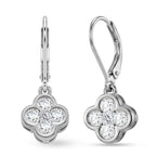 D'Joy - GRA Certified Moissanite Cluster Earring with Lever Back in Rhodium Overlay Sterling Silver 1.00 Ct._8612148