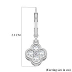 D'Joy - GRA Certified Moissanite Cluster Earring with Lever Back in Rhodium Overlay Sterling Silver 1.00 Ct._8612148_5