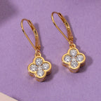D'Joy - GRA Certified Moissanite Cluster Earring with Lever Back in Yellow Gold Plated Sterling Silver 1.00 Ct._8612170_2