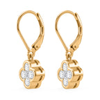 D'Joy - GRA Certified Moissanite Cluster Earring with Lever Back in Yellow Gold Plated Sterling Silver 1.00 Ct._8612170_3