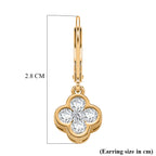 D'Joy - GRA Certified Moissanite Cluster Earring with Lever Back in Yellow Gold Plated Sterling Silver 1.00 Ct._8612170_5