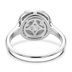 D'Joy - GRA Certified (D-VVS1) Moissanite Halo Ring in Rhodium Overlay Sterling Silver 3.05 Ct._8612175_4