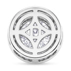 D'Joy - GRA Certified (D-VVS1) Moissanite Halo Pendant in Rhodium Overlay Sterling Silver 3.05 Ct._8612180_4