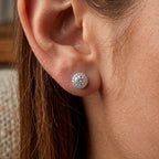 D'Joy - GRA Certified (D-VVS1) Moissanite Halo Stud Earring with Push Back in Rhodium Overlay Sterling Silver 1.94 Ct._8612181_1