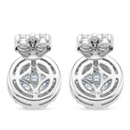D'Joy - GRA Certified (D-VVS1) Moissanite Halo Stud Earring with Push Back in Rhodium Overlay Sterling Silver 1.94 Ct._8612181_4