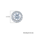 D'Joy - GRA Certified (D-VVS1) Moissanite Halo Stud Earring with Push Back in Rhodium Overlay Sterling Silver 1.94 Ct._8612181_6
